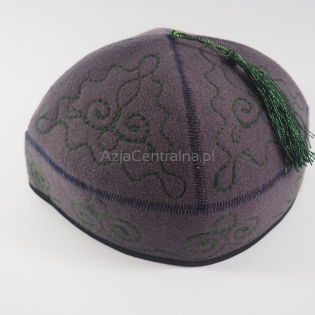 Krymka czapka męska  szarozielona z wełny i filcu (59cm)