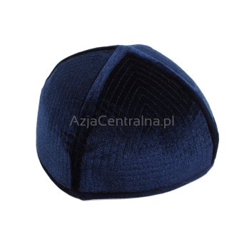 Krymka pikowana czapka męska jarmułka Granatowa (59cm)