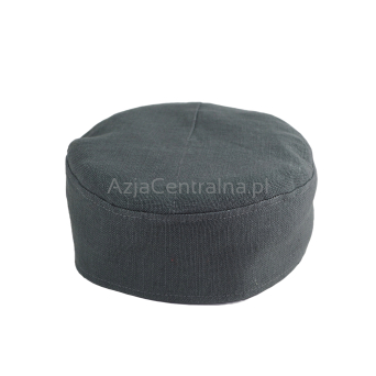 Męska czapka krymka klasyczna lniana szara