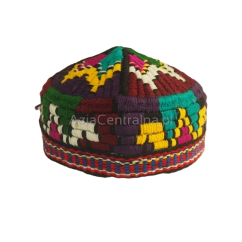 Uzbecka czapka męska damska krymka tkany haft Vintage (52cm)