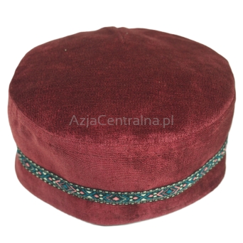 Krymka czapka męska mycka brąz klasyczna bordowa (58cm)
