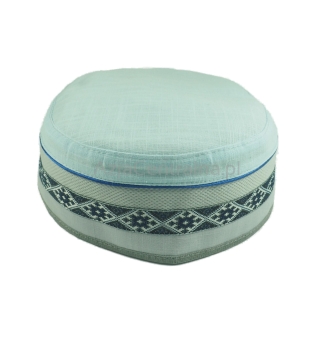 Letnia czapka męska krymka lniana jasnoniebieska