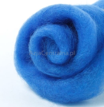 Wełna zgrzebna merynosów w błamie NIEBIESKI #606