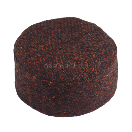Męska czapka krymka wełniana boucle rudy melanż