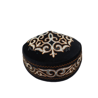 Kazachska krymka tubeteika czarna męska haftowana (58cm)