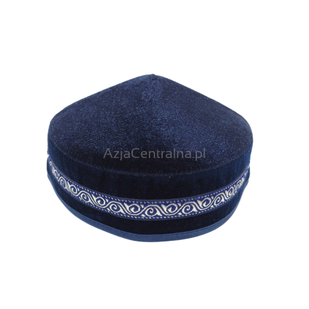 Krymka tradycyjna kazachska granatowa z aksamitu (56,57,58cm)