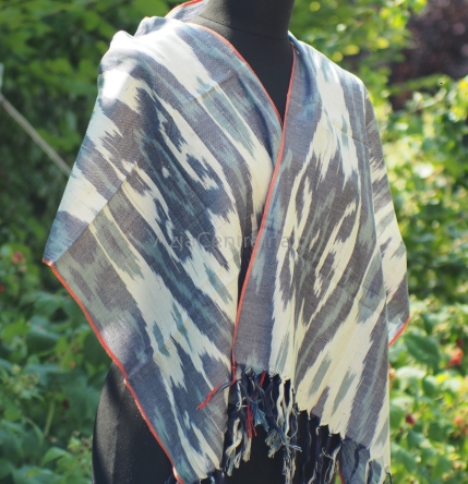 Uzbecki szal bawełniany Ikat w stylu etno i boho Jeans