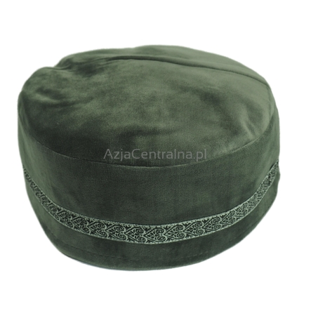 Krymka czapka męska aksamit taśma ozdobna szara