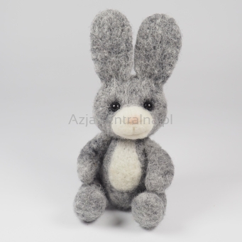 Królik filcowany do fotografii noworodkowej SZARY