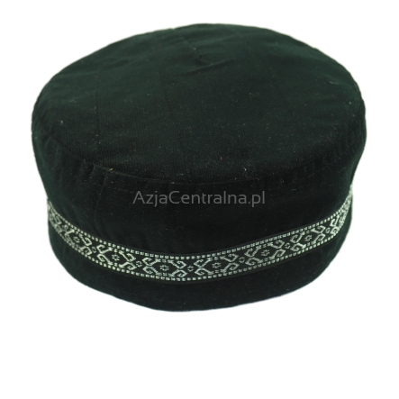 Krymka tubeteika czapka męska czarna sztruksowa (55cm)