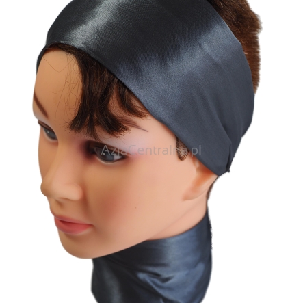 Damska satynowa opaska do włosów SZARA