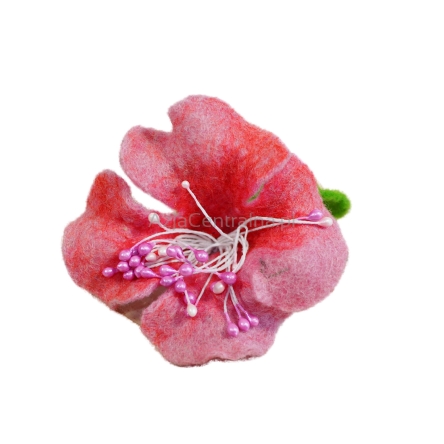 Broszka filcowa kwiat Różowy