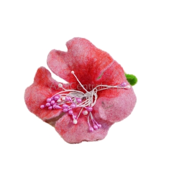 Broszka filcowa kwiat Różowy