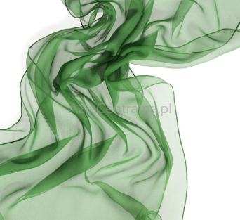 Szal jedwabny szyfon ZIELONY 180x55cm 100% jedwab