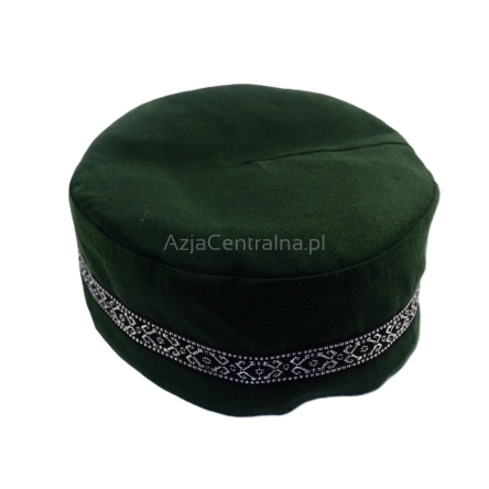 Krymka męska czapka lniana zielona