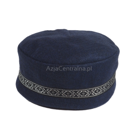 Męska czapka krymka wełniana granaty fiolet