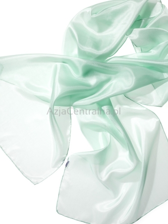 Szal jedwabny Pongee 5 szyfon 185x45cm Miętowy