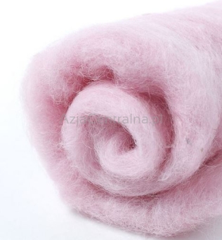 Wełna zgrzebna do filcowania JASNY RÓŻ #422