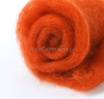 Wełna zgrzebna merynosów w błamie MARCHEWKOWY #308