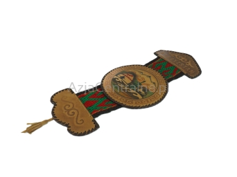 Panel ścienny skórzany z napisem Kyrgyzstan