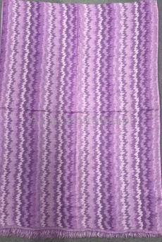 Wełniany damski szal merynos Zygzag Liliowy