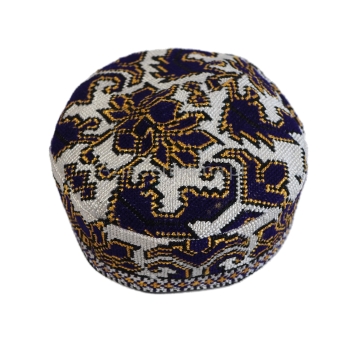 Męska damska czapka uzbecka krymka z haftem krzyżykowym (55cm)