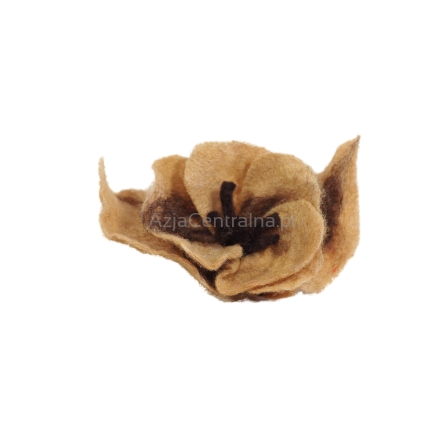 Broszka filcowa kwiat beżowy Japoński