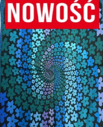 Elegancki granatowy damski szal z wełny z merynosów