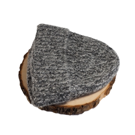 Ciepła czapka męska zimowa wełniana Alpaka Moher MELANŻ Szary