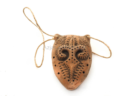 Flet ceramiczny w kształcie odwróconej sowy