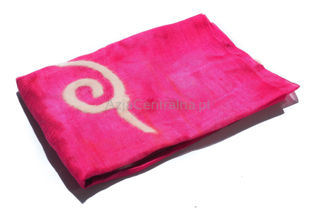 Damski szal jedwabny malowany wełną z merynosów Malinowy