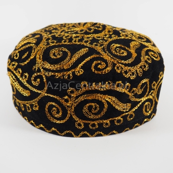 Uzbecka czapka krymka czarna złota haftowana (55cm)