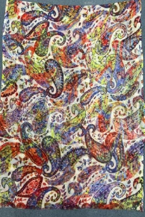 Damski szal wełniany kolorowy merino print Paisley