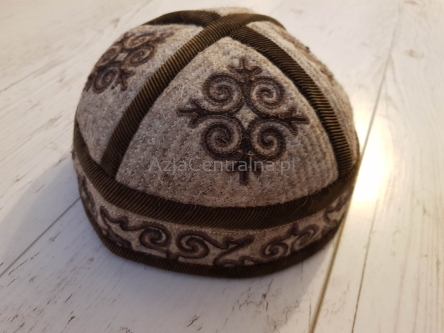 Męska czapka filcowana krymka tubeteika Brązowy (58cm)