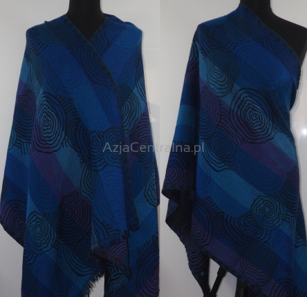 Damski szal z wełny merynosów dwustronny