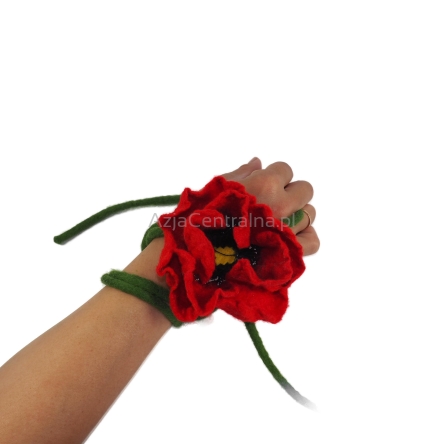 Polny mak koral naszyjnik z kwiatem