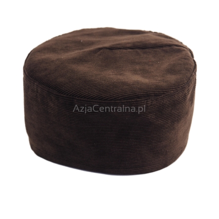 Krymka czapka mycka brązowa klasyczna sztruks