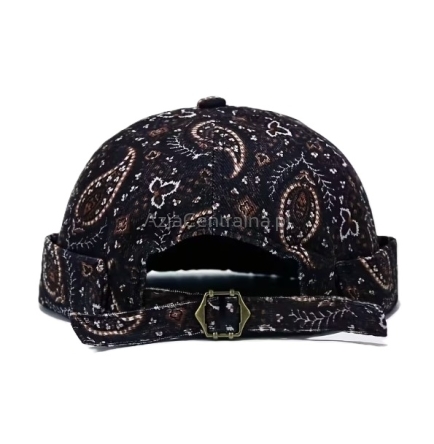 Dokerka etniczna sztruksowe Paisley Czarna