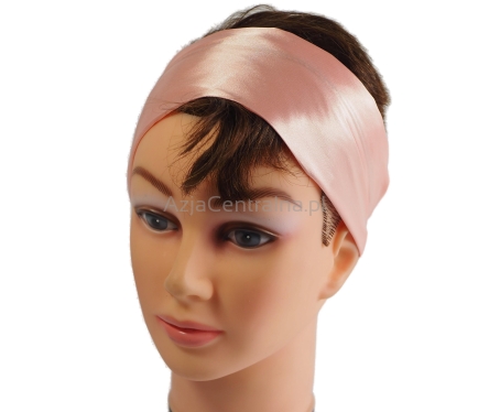 Damska satynowa opaska do włosów RÓŻ