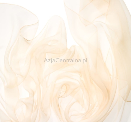 Szal jedwabny szyfon BEŻOWY 180x55cm 100% jedwab