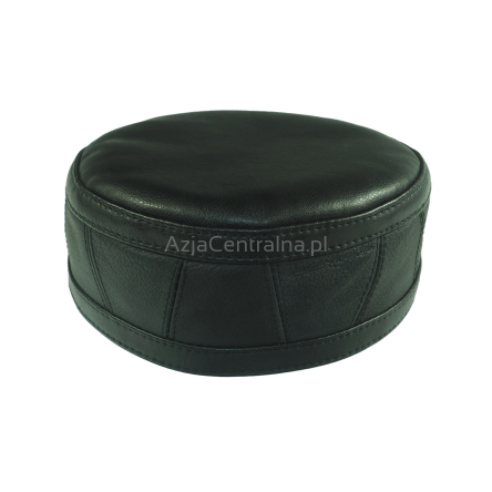 Skórzana czapka męska krymka czarna ze skóry 56-62cm