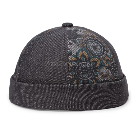 Dokerka czapka Jeansowa Czarna Mandala 55-60cm