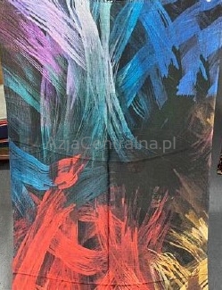 Damski szal wełniany kolorowy merino print Fantazja