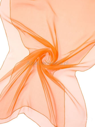 Szal jedwabny szyfon POMARAŃCZOWY 180x55cm 100% jedwab