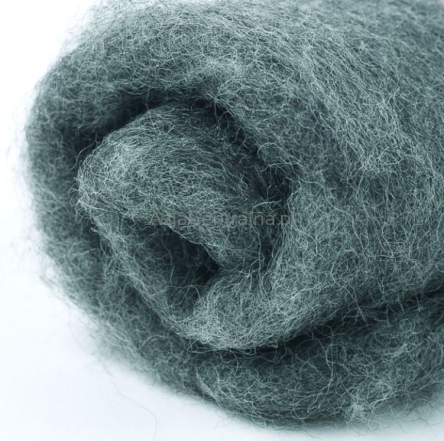 Wełna zgrzebna do filcowania MELANŻ CIEMNOSZARY #105