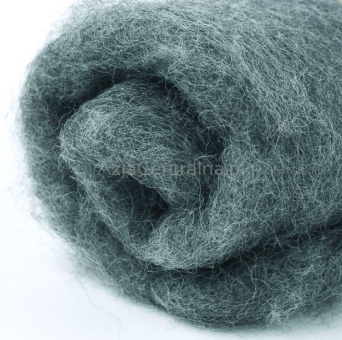 Wełna zgrzebna do filcowania MELANŻ CIEMNOSZARY #105