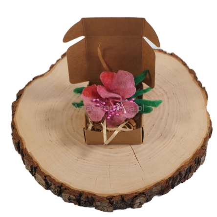 Broszka filcowa kwiat Różowy