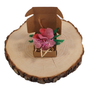 Broszka filcowa kwiat Różowy