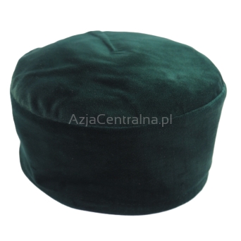 Krymka czapka męska z aksamitu Butelkowa zieleń