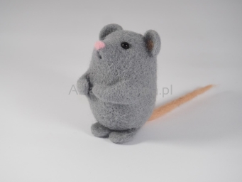 Myszka szara filcowa z wełny